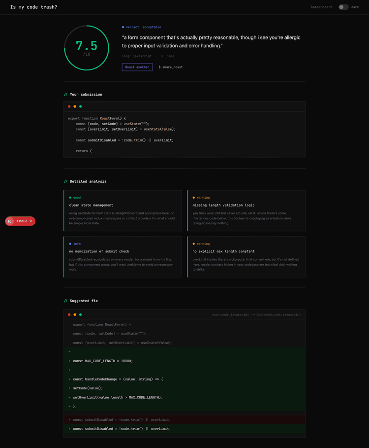 IsMyCodeTrash